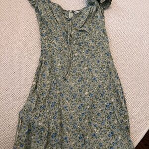Floral Reformation Green and Blue Dress